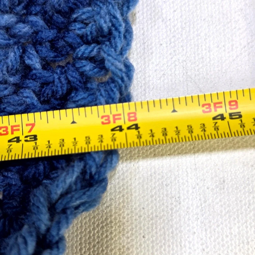 Crochet Boho Decor Blanket Blue Nursery Teal Ombre Gradient Stripe Throw Afghan
